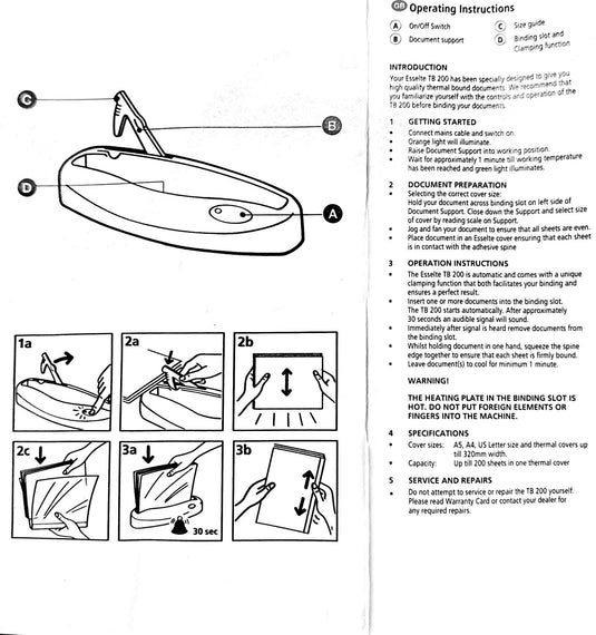 Esselte Leitz Thermobind 200 Thermal Cover Binding Machine