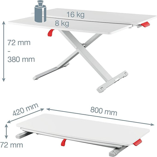 Leitz Ergo Cosy Standing & Sitting Adjustable Desk Converter With Sliding Tray - 65320085