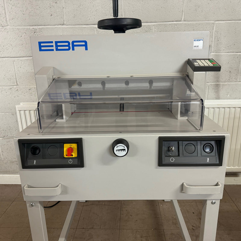 Load image into Gallery viewer, Pre-owned EBA / IDEAL 480EP Programmable Guillotine Including New Shelf
