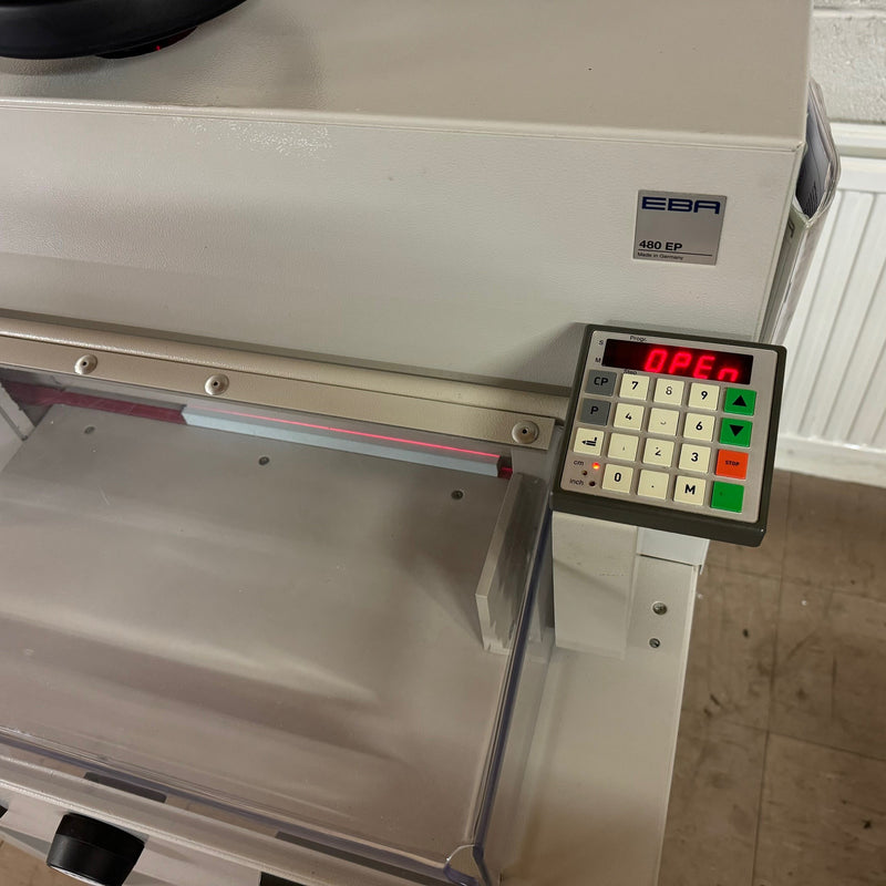 Load image into Gallery viewer, Pre-owned EBA / IDEAL 480EP Programmable Guillotine Including New Shelf
